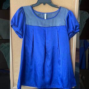 Xhilaration Blue & Black Blouse